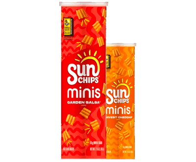 SunChips Minis, Garden Salsa Flavored Canister, Multigrain Chips, 3.75 oz Canister