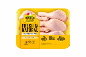 Foster Farms Fresh & Natural Chicken Drumsticks, 20g Protein per 4 oz Serving
